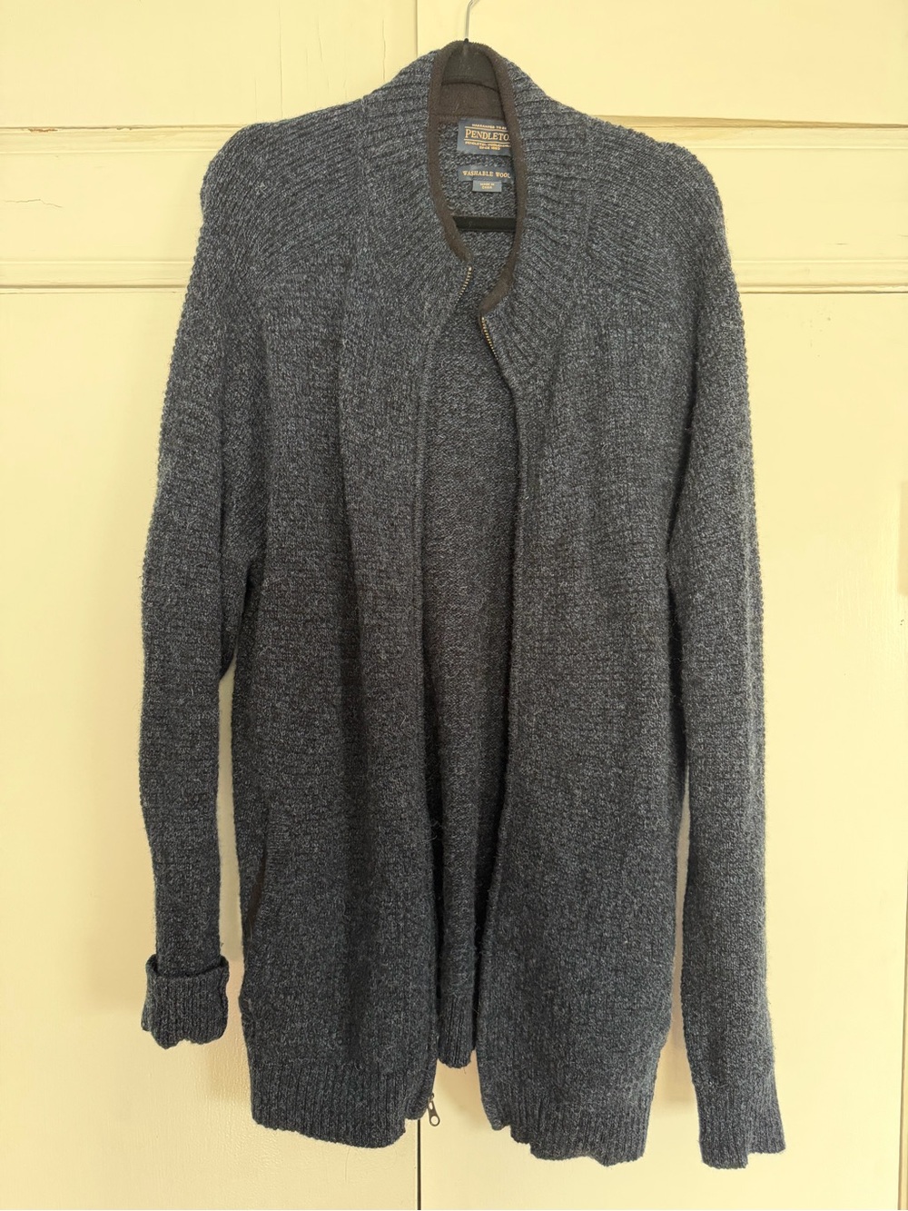 Pendleton Men's Heather Charcoal Open-Front Cardigan